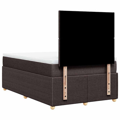 vidaXL Lit tapissier avec matelas Marron foncé 120x200 cm Tissu