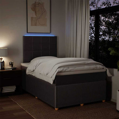 vidaXL Boxspringbett mit Matratze Dunkelbraun 120x200 cm Stoff