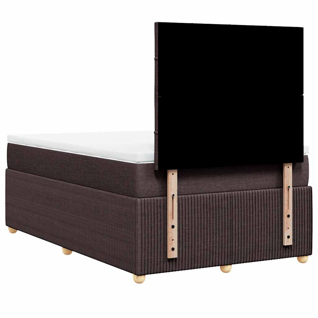 vidaXL Boxspringbett mit Matratze Dunkelbraun 120x200 cm Stoff