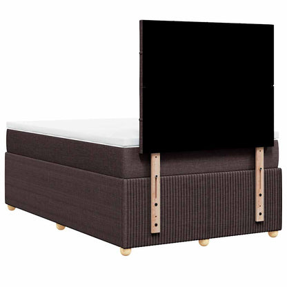 vidaXL Boxspringbett mit Matratze Dunkelbraun 120x200 cm Stoff