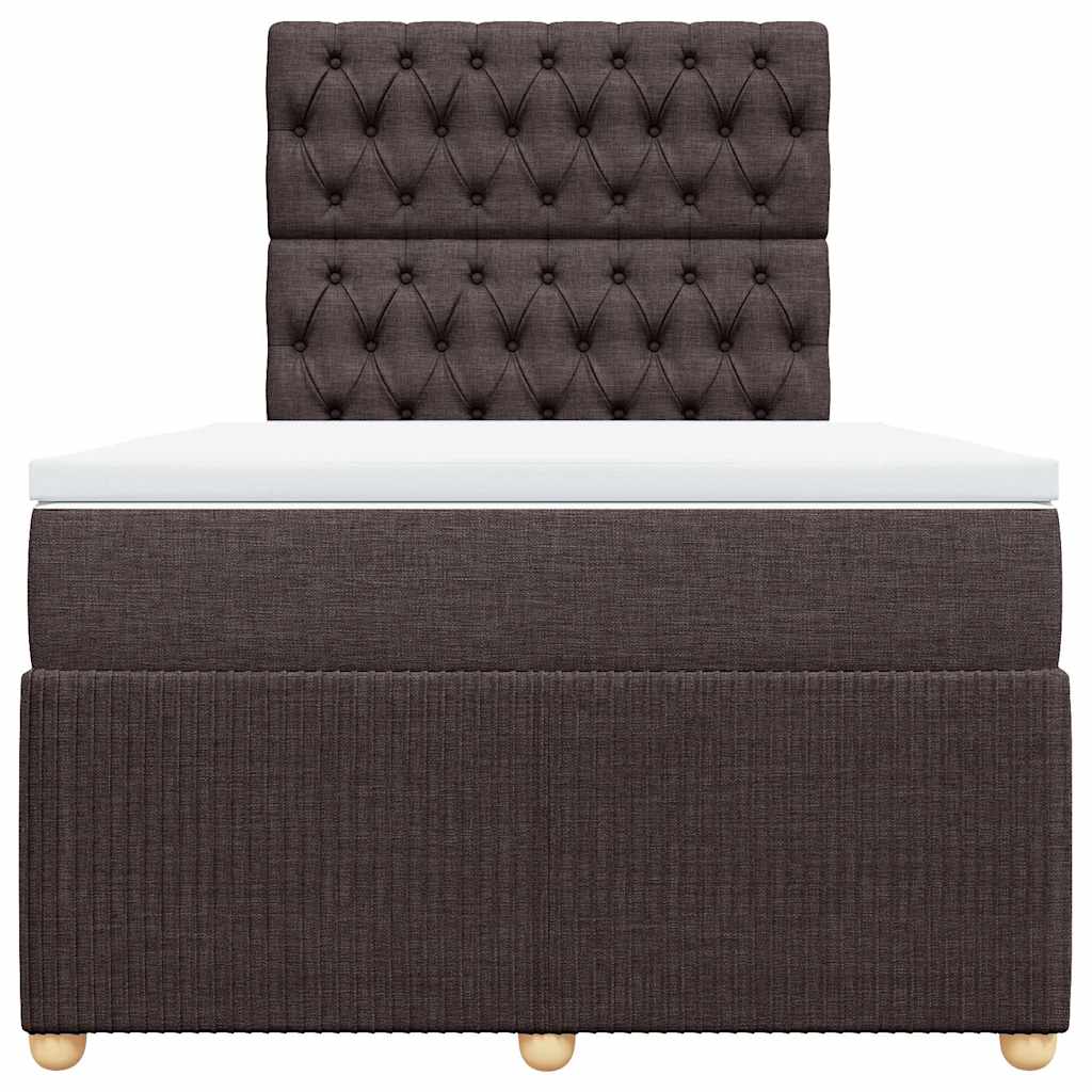 vidaXL Lit tapissier avec matelas Marron foncé 120x200 cm Tissu