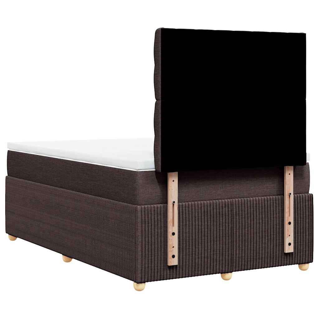 vidaXL Lit tapissier avec matelas Marron foncé 120x200 cm Tissu