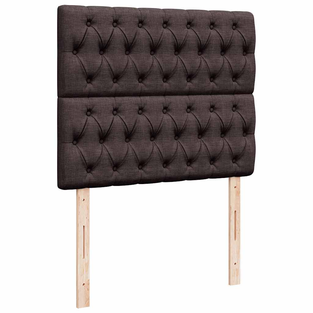 vidaXL Lit tapissier avec matelas Marron foncé 120x200 cm Tissu