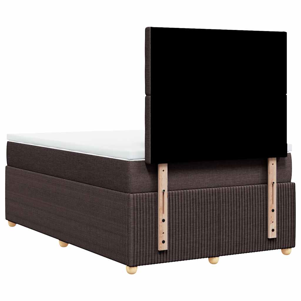 vidaXL Boxspringbett mit Matratze Dunkelbraun 120x200 cm Stoff