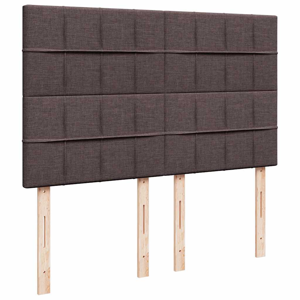 vidaXL Lit tapissier avec matelas Marron foncé 140x200 cm Tissu