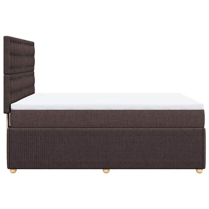 vidaXL Lit tapissier avec matelas Marron foncé 140x200 cm Tissu