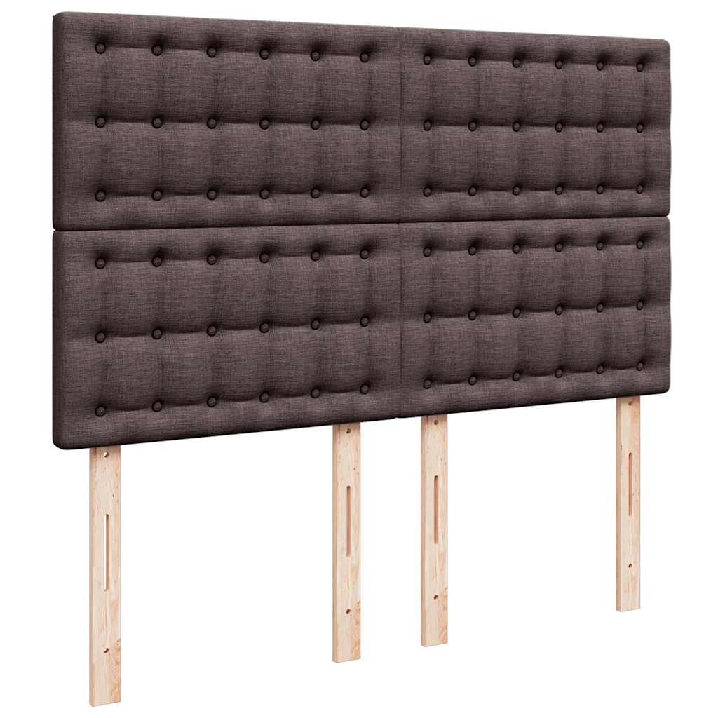vidaXL Lit tapissier avec matelas Marron foncé 140x200 cm Tissu