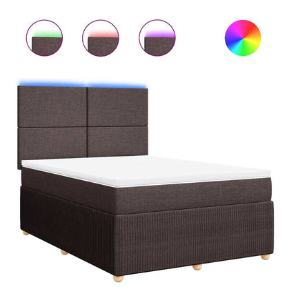 vidaXL Boxspringbett mit Matratze Dunkelbraun 160x200 cm Stoff