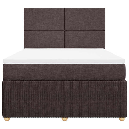 vidaXL Boxspringbett mit Matratze Dunkelbraun 160x200 cm Stoff