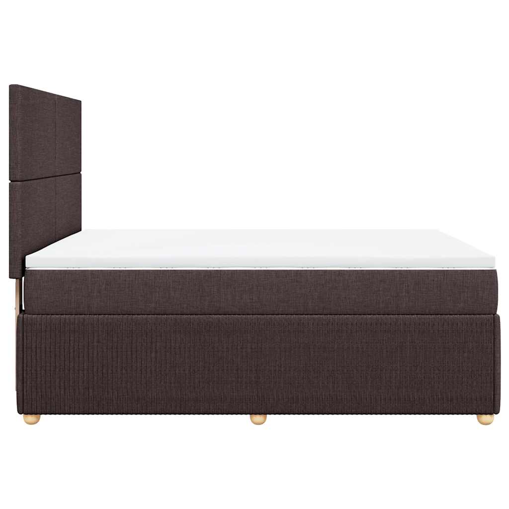 vidaXL Boxspringbett mit Matratze Dunkelbraun 160x200 cm Stoff