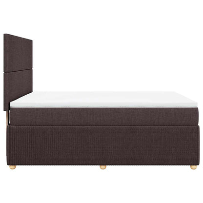 vidaXL Boxspringbett mit Matratze Dunkelbraun 160x200 cm Stoff
