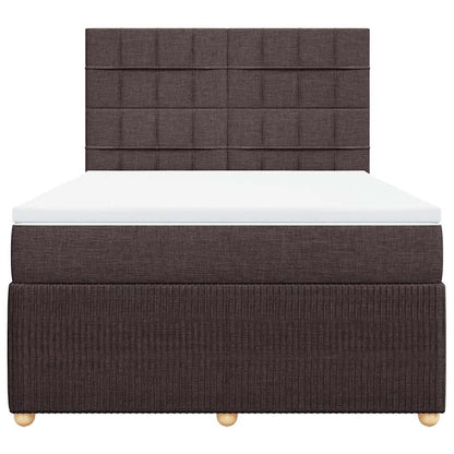 vidaXL Boxspringbett mit Matratze Dunkelbraun 160x200 cm Stoff