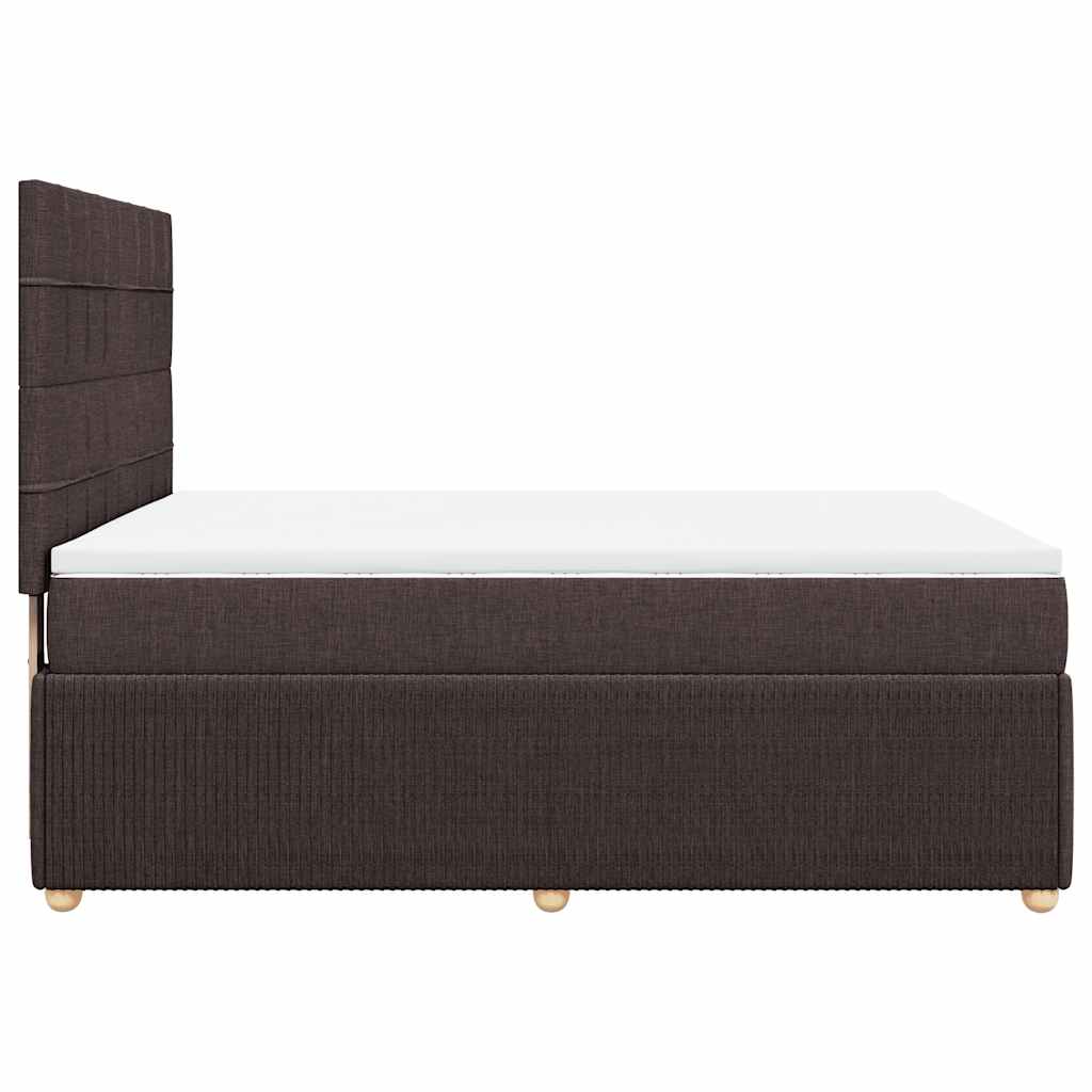 vidaXL Boxspringbett mit Matratze Dunkelbraun 160x200 cm Stoff
