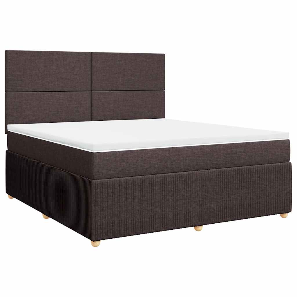 vidaXL Boxspringbett mit Matratze Dunkelbraun 180x200 cm Stoff