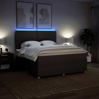 vidaXL Boxspringbett mit Matratze Dunkelbraun 180x200 cm Stoff