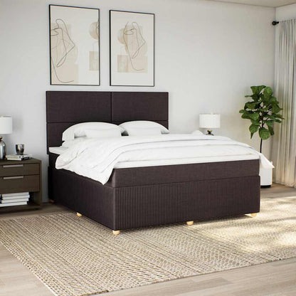 vidaXL Boxspringbett mit Matratze Dunkelbraun 180x200 cm Stoff