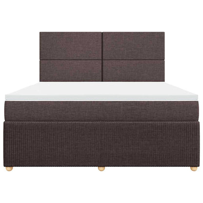 vidaXL Boxspringbett mit Matratze Dunkelbraun 180x200 cm Stoff