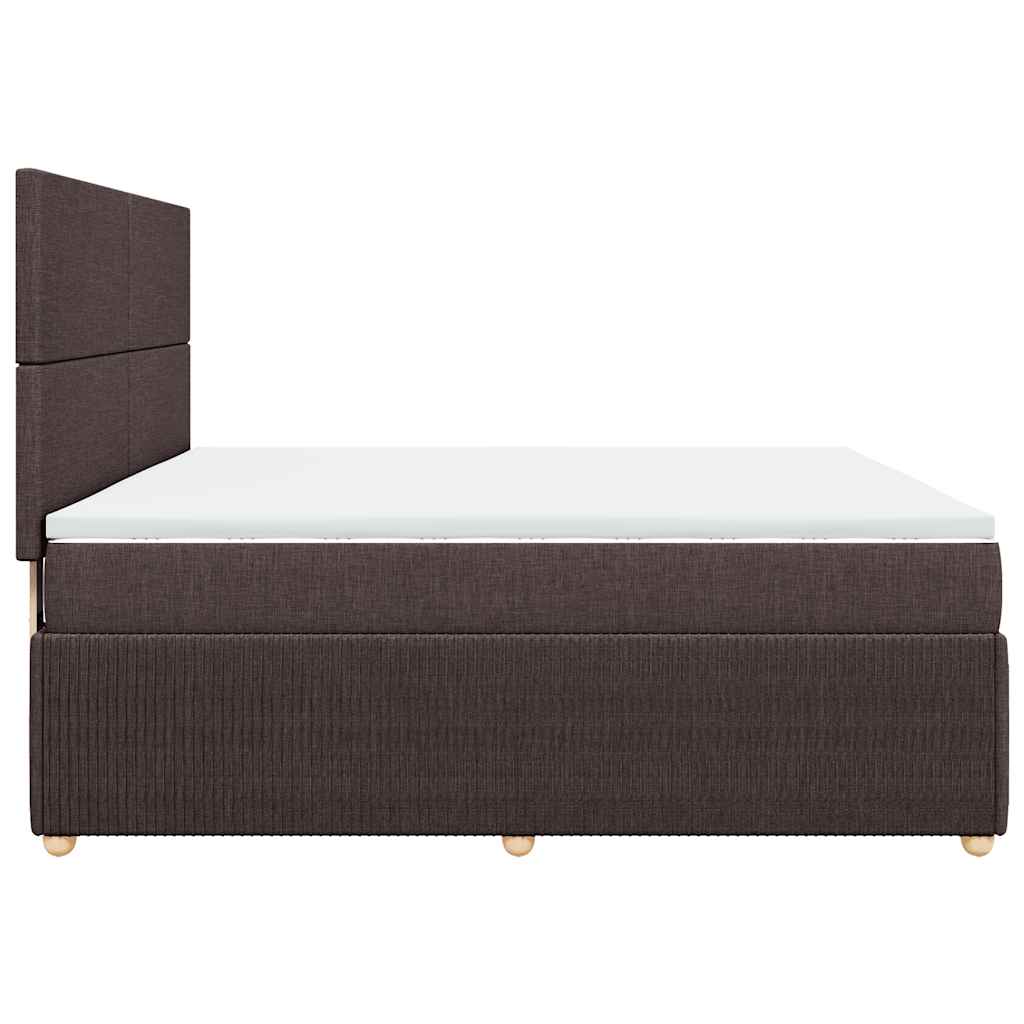 vidaXL Boxspringbett mit Matratze Dunkelbraun 180x200 cm Stoff