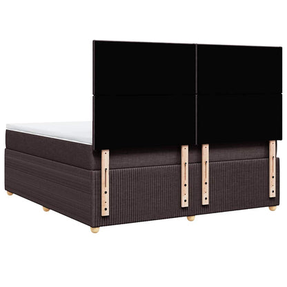 vidaXL Boxspringbett mit Matratze Dunkelbraun 180x200 cm Stoff