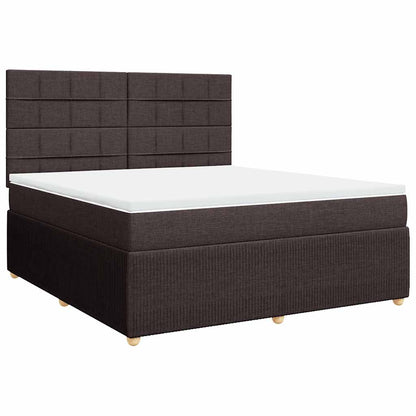 vidaXL Boxspringbett mit Matratze Dunkelbraun 180x200 cm Stoff