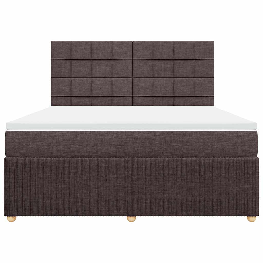vidaXL Boxspringbett mit Matratze Dunkelbraun 180x200 cm Stoff