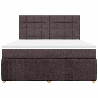 vidaXL Boxspringbett mit Matratze Dunkelbraun 180x200 cm Stoff