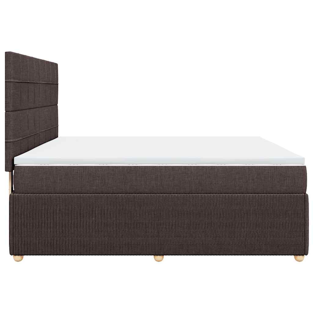 vidaXL Boxspringbett mit Matratze Dunkelbraun 180x200 cm Stoff