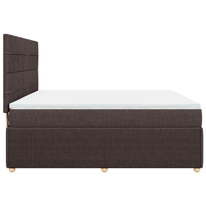 vidaXL Boxspringbett mit Matratze Dunkelbraun 180x200 cm Stoff
