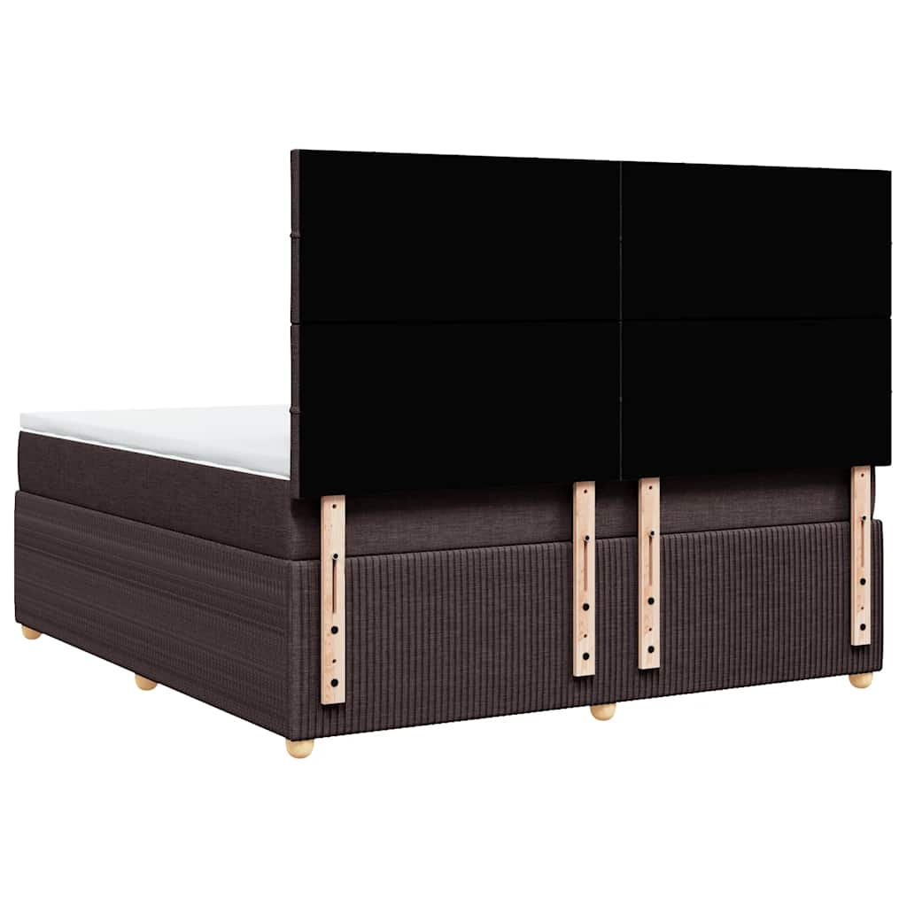 vidaXL Boxspringbett mit Matratze Dunkelbraun 180x200 cm Stoff