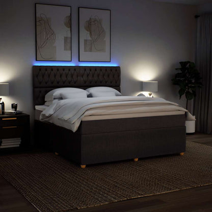vidaXL Lit coffre avec matelas marron foncé 180x200 cm Tissu