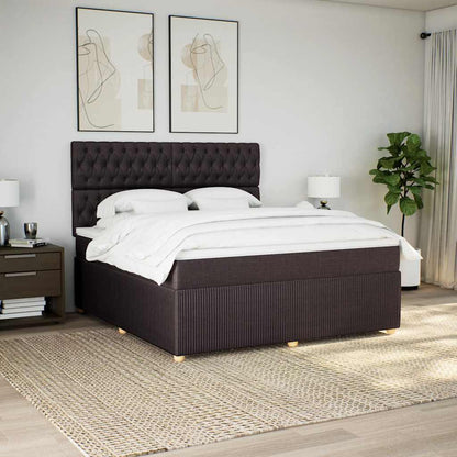 vidaXL Lit coffre avec matelas marron foncé 180x200 cm Tissu