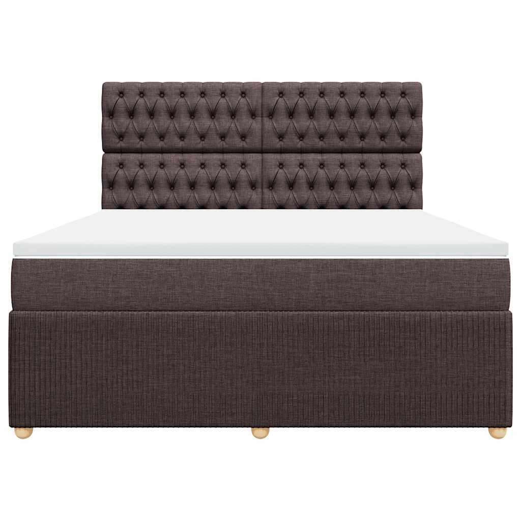 vidaXL Lit coffre avec matelas marron foncé 180x200 cm Tissu