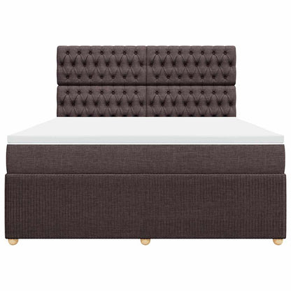 vidaXL Lit coffre avec matelas marron foncé 180x200 cm Tissu