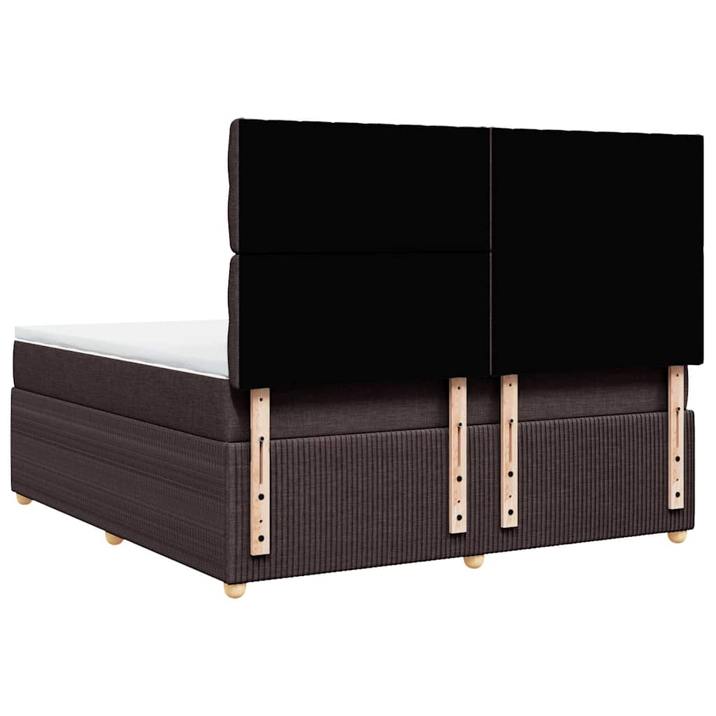vidaXL Lit coffre avec matelas marron foncé 180x200 cm Tissu