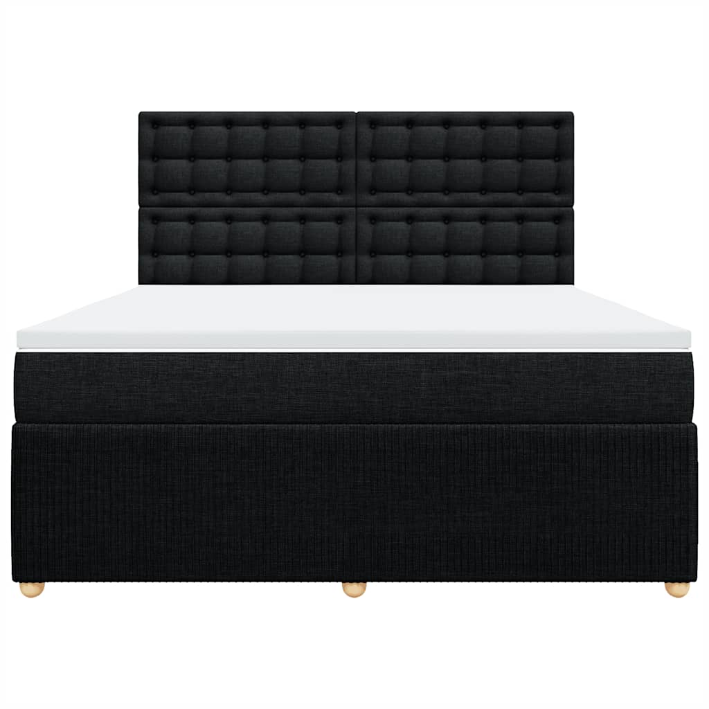 Boxspringbett mit Matratze Schwarz 180x200 cm Stoff