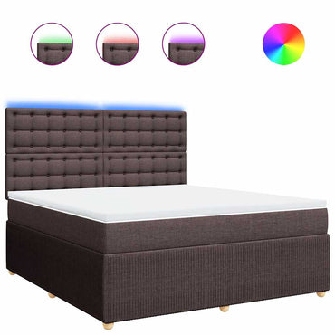 vidaXL Boxspringbett mit Matratze Dunkelbraun 180x200 cm Stoff
