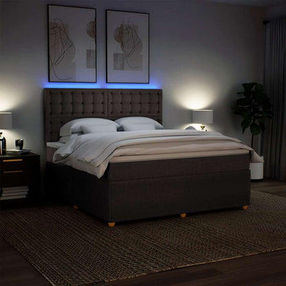 vidaXL Boxspringbett mit Matratze Dunkelbraun 180x200 cm Stoff