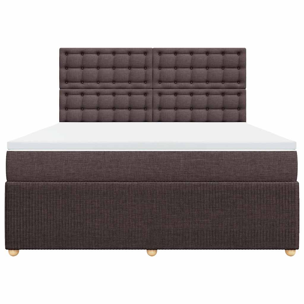 vidaXL Boxspringbett mit Matratze Dunkelbraun 180x200 cm Stoff