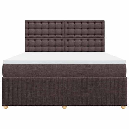 vidaXL Boxspringbett mit Matratze Dunkelbraun 180x200 cm Stoff