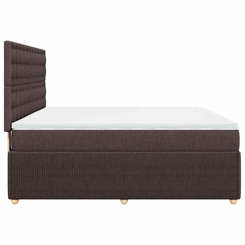 vidaXL Boxspringbett mit Matratze Dunkelbraun 180x200 cm Stoff