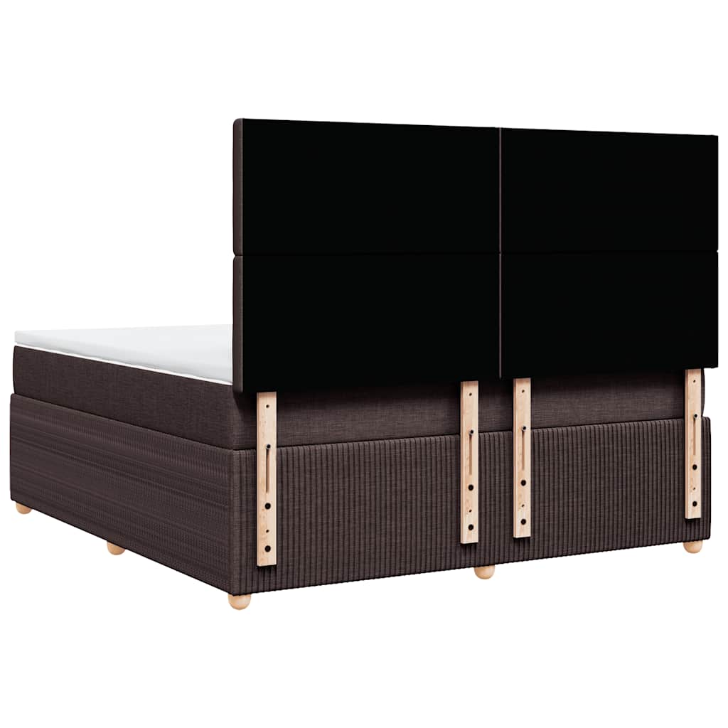 vidaXL Boxspringbett mit Matratze Dunkelbraun 180x200 cm Stoff
