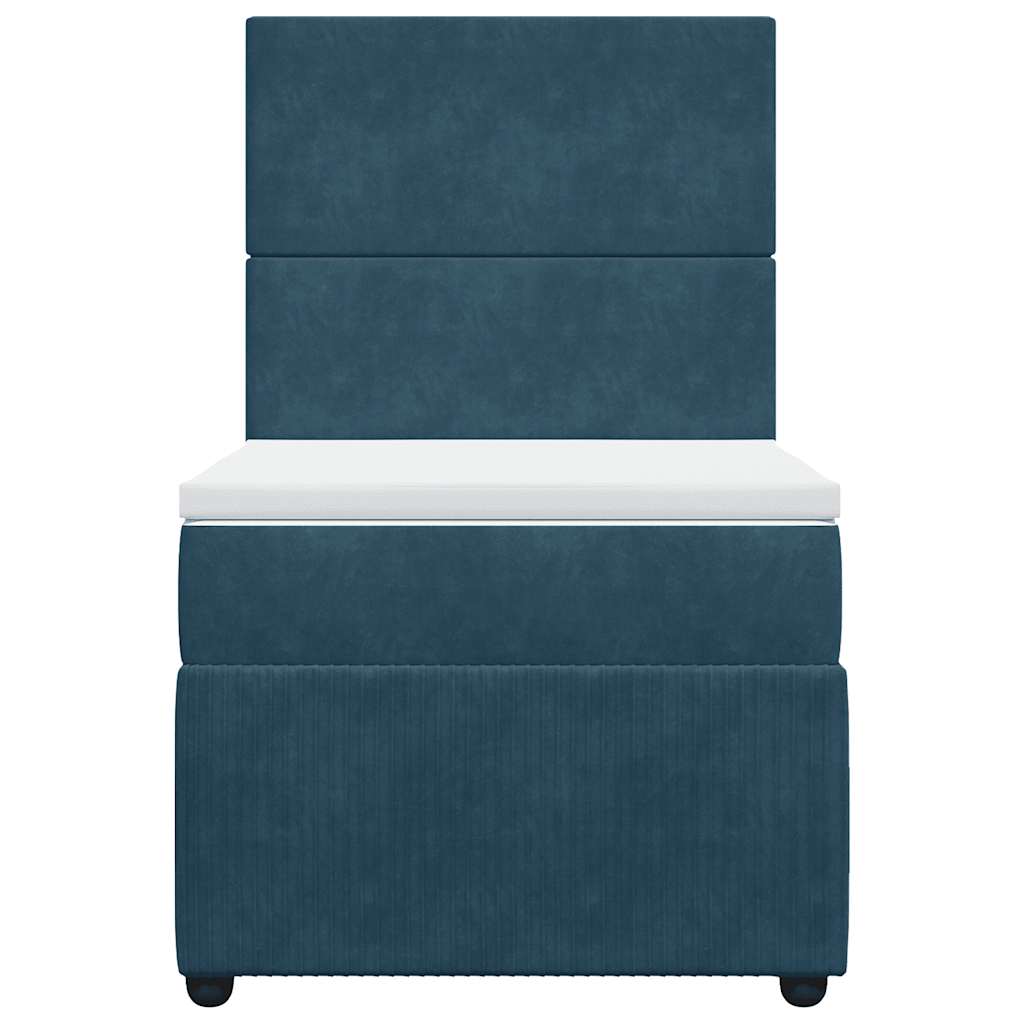vidaXL Boxspringbett mit Matratze Blau 80x200 cm Samt