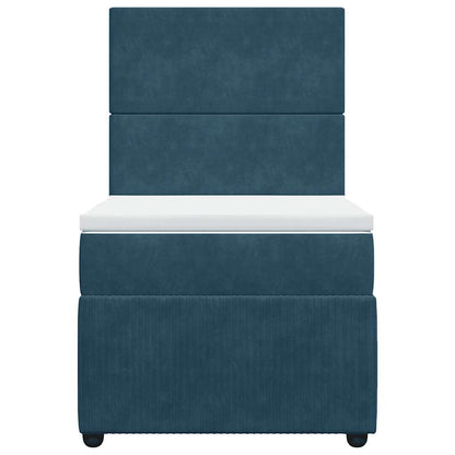 vidaXL Boxspringbett mit Matratze Blau 80x200 cm Samt