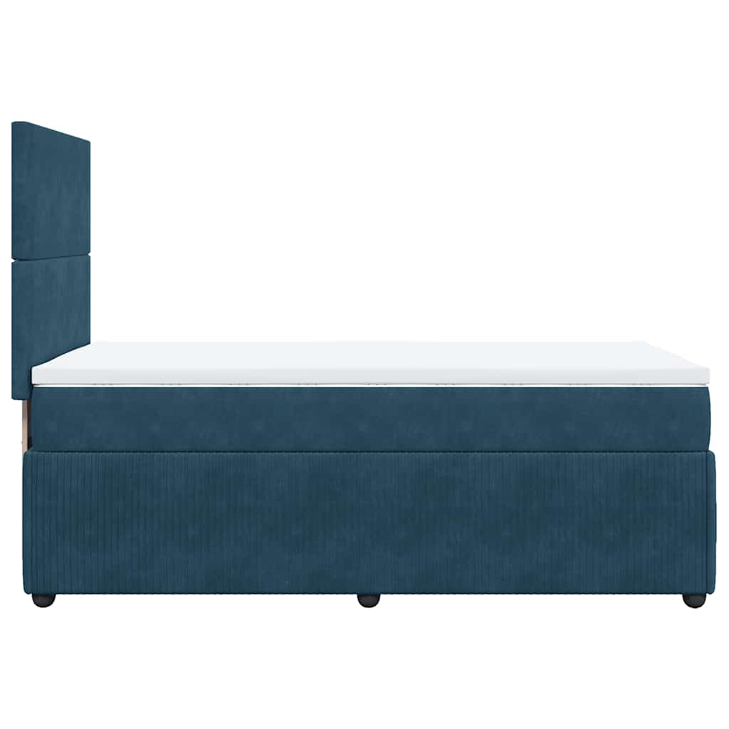 vidaXL Boxspringbett mit Matratze Blau 80x200 cm Samt