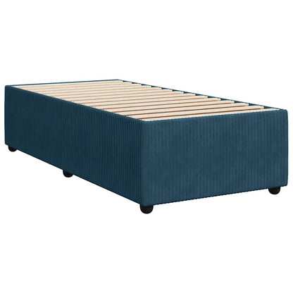 vidaXL Boxspringbett mit Matratze Blau 80x200 cm Samt
