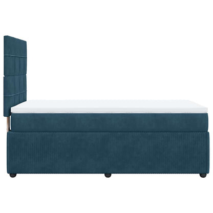 vidaXL Boxspringbett mit Matratze Blau 80x200 cm Samt