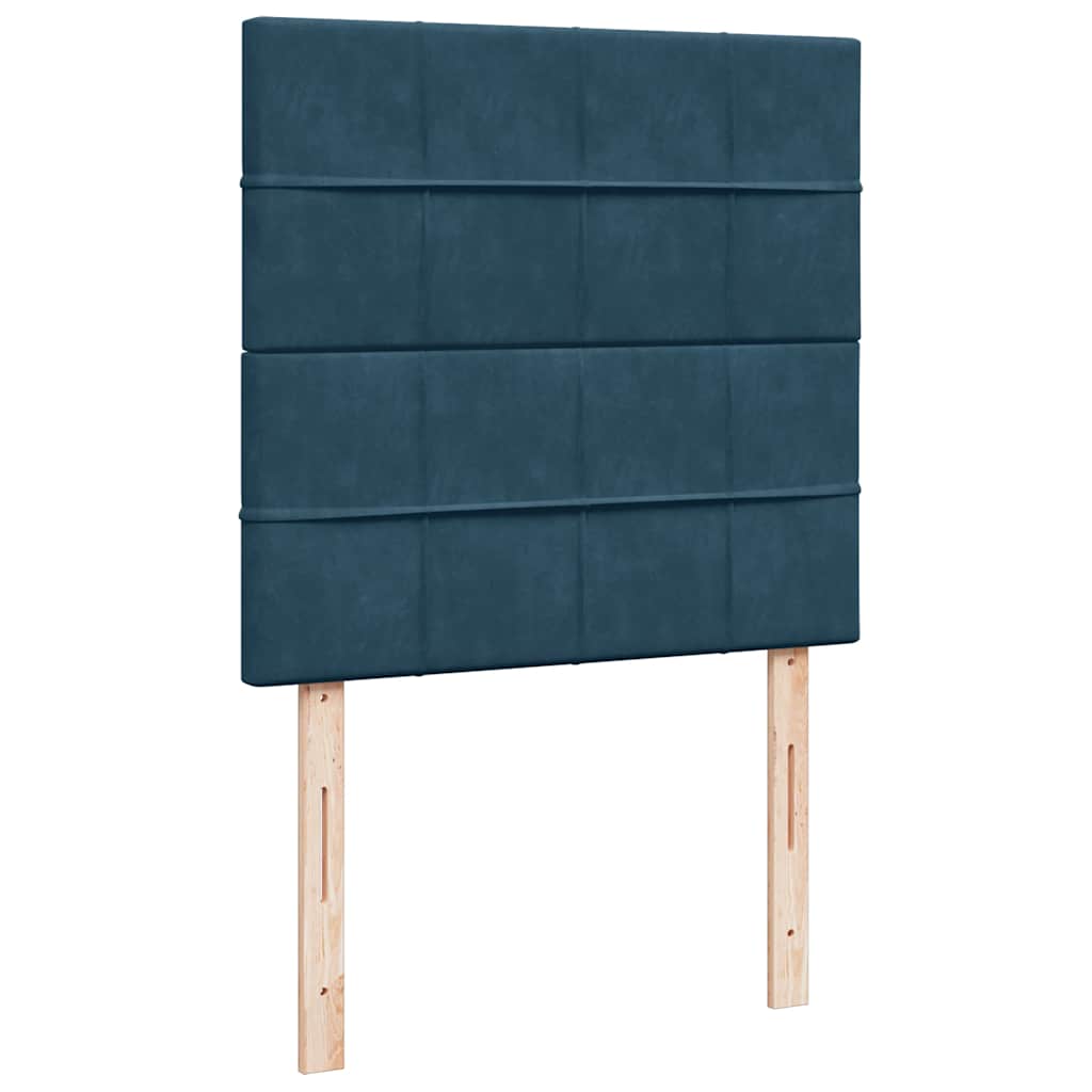 vidaXL Boxspringbett mit Matratze Blau 80x200 cm Samt
