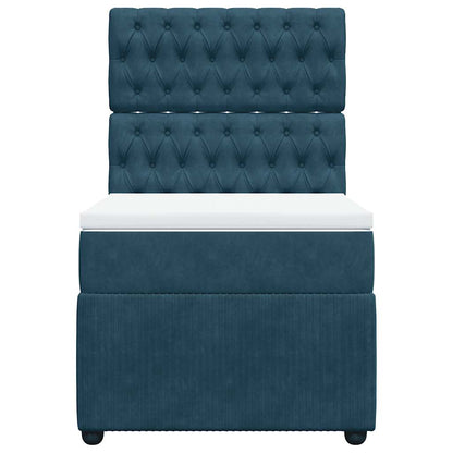vidaXL Boxspringbett mit Matratze Blau 80x200 cm Samt