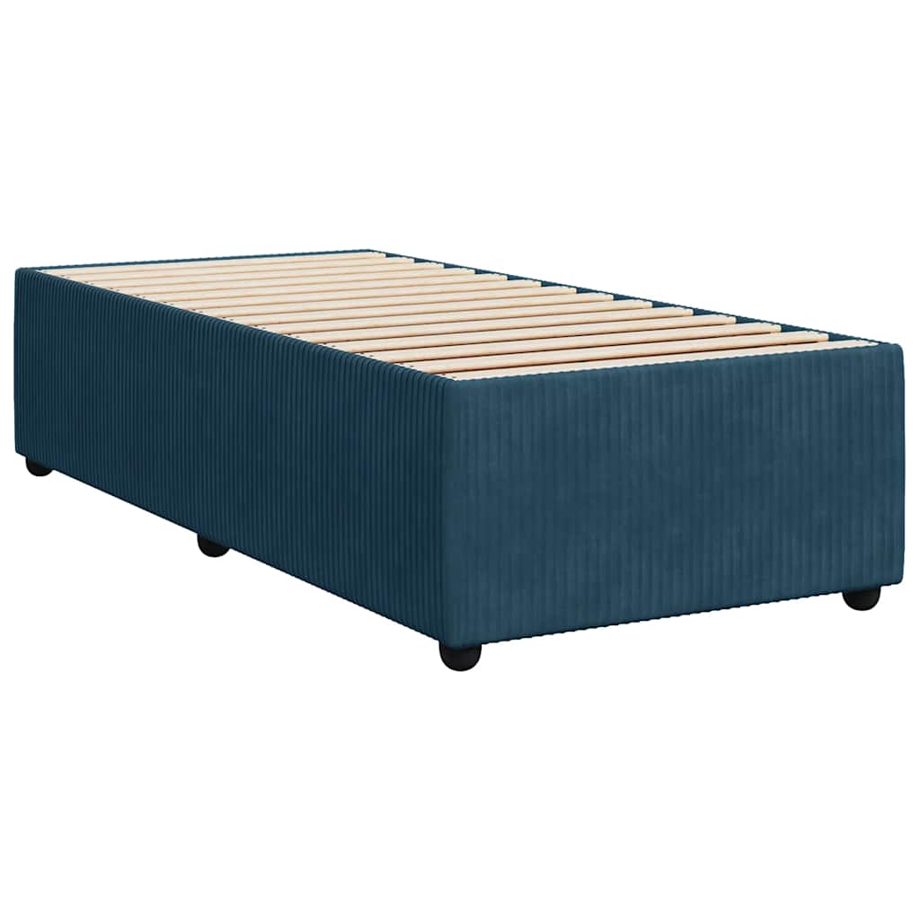 vidaXL Boxspringbett mit Matratze Blau 80x200 cm Samt