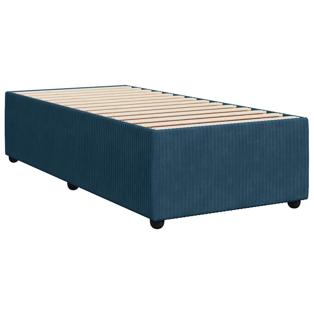 vidaXL Boxspringbett mit Matratze Blau 80x200 cm Samt